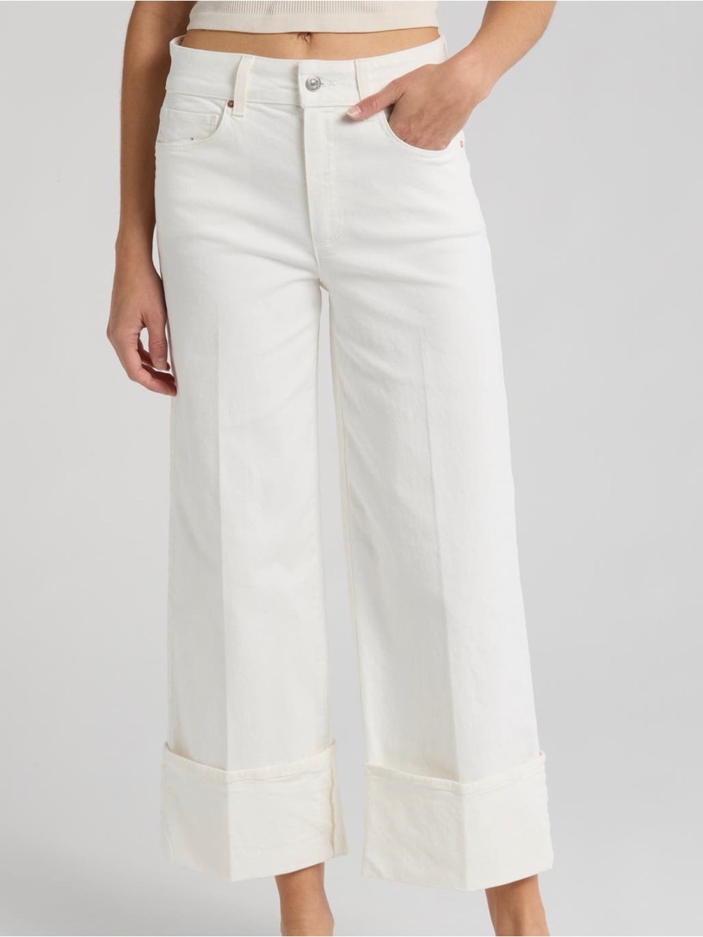 PAIGE Sasha Cuff High Waist Jeans - Picture 1 of 5